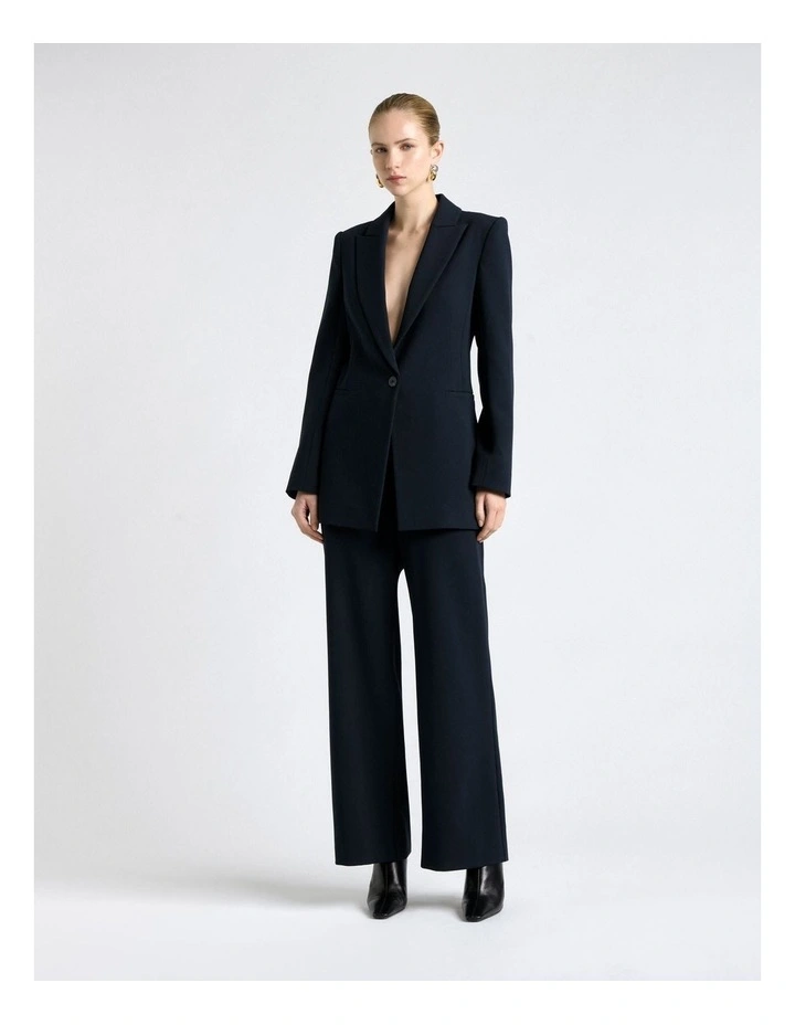 Stretch Suiting Longline Blazer in Dark Ink image 1