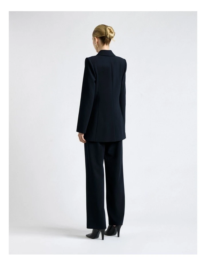 Stretch Suiting Longline Blazer in Dark Ink image 2