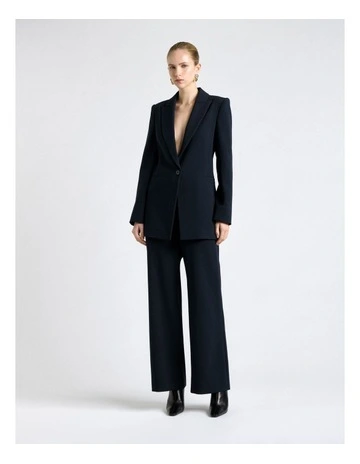 Stretch Suiting Straight Leg Pant in Dark Ink