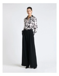 Floral Two Tone Spliced Shirt in Pink