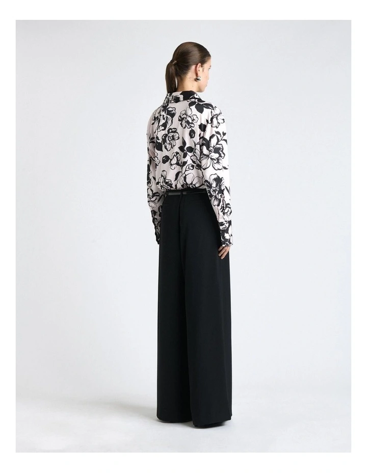 Floral Two Tone Spliced Shirt in Pink image 2