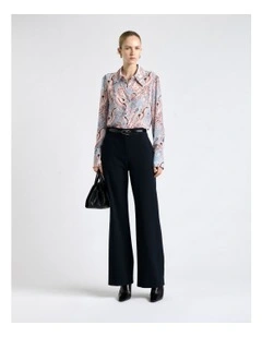 Filigree Paisley Georgette Shirt in Pale Blue