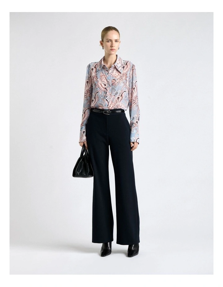 Filigree Paisley Georgette Shirt in Pale Blue image 1