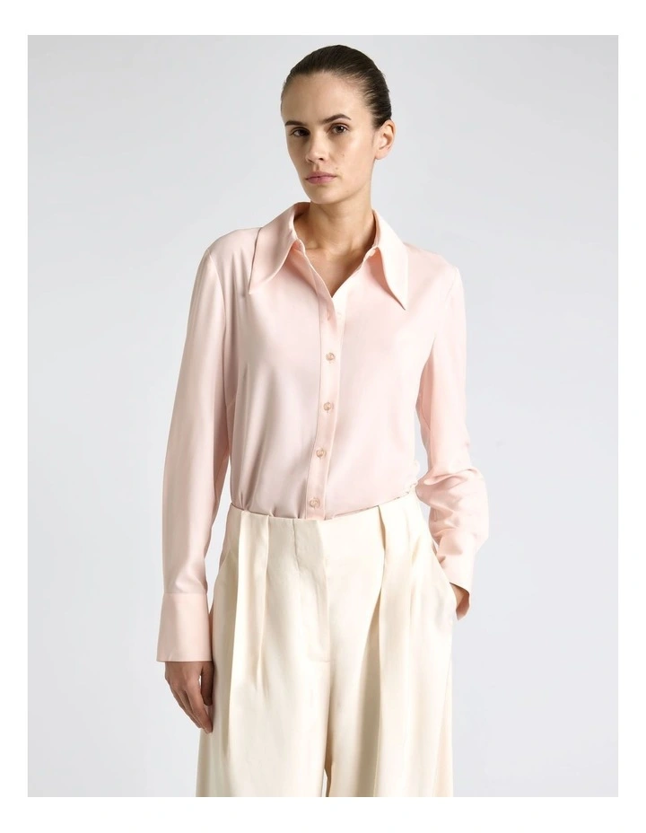 Recycled Georgette Shirt in Pink image 3