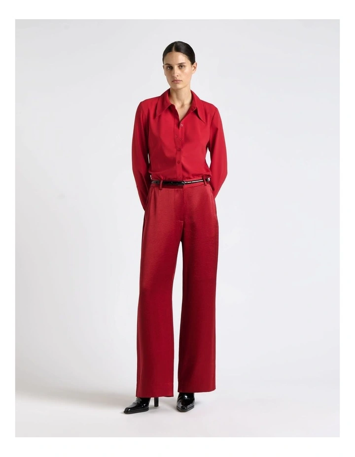 Recycled Georgette Shirt in Red image 1