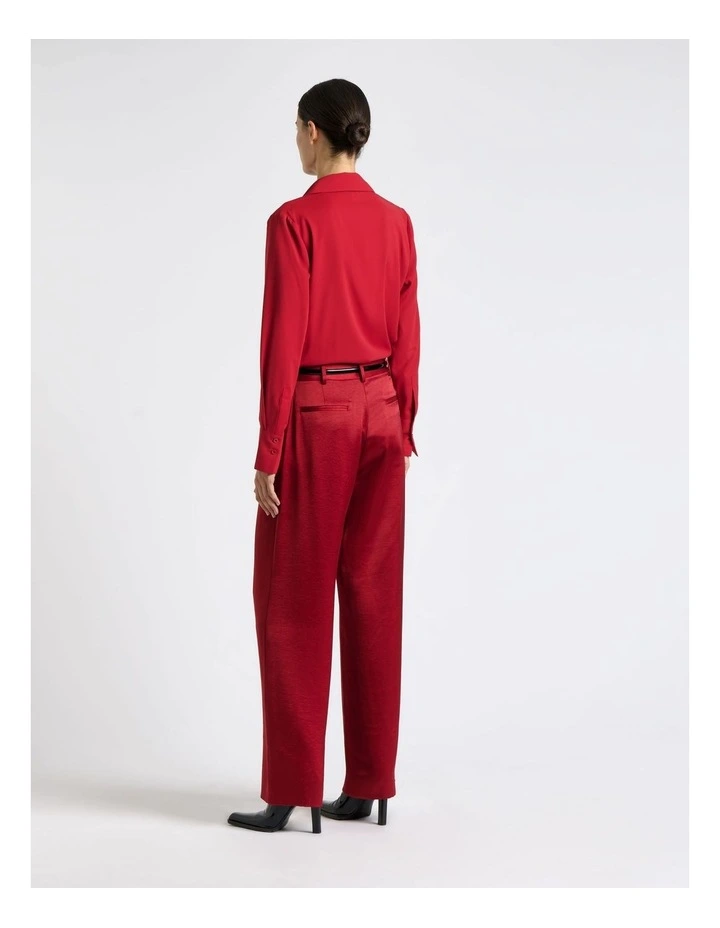 Recycled Georgette Shirt in Red image 2