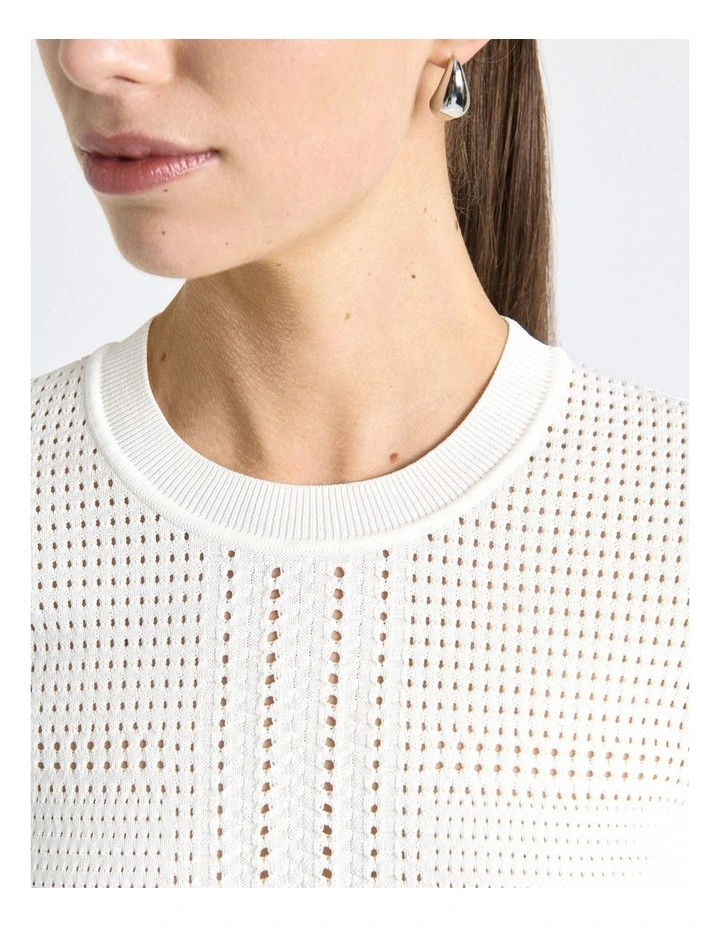 Perforated Short Sleeve Knit Top image 4