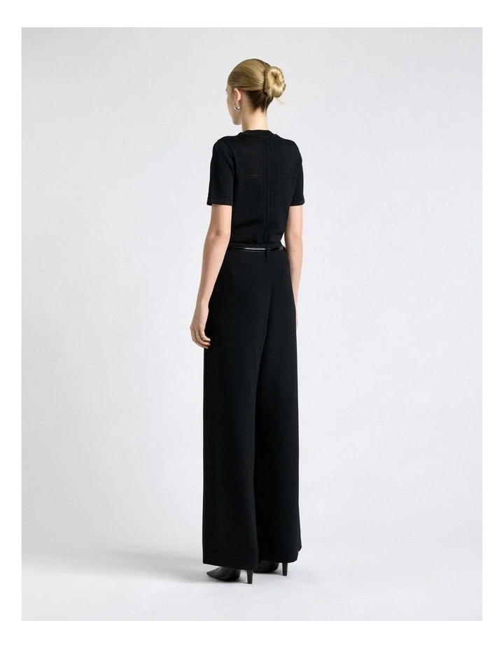 Perforated Short Sleeve Knit Top image 2