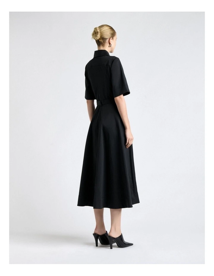 Stretch Cotton Flared Midi Dress image 2