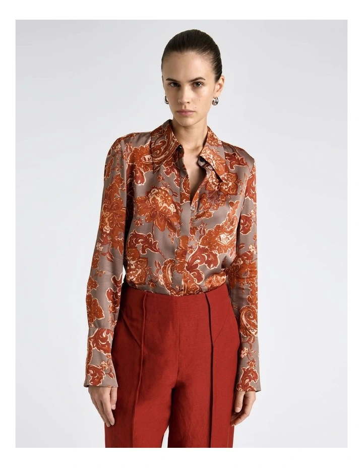 Rustic Bloom Satin Shirt image 3
