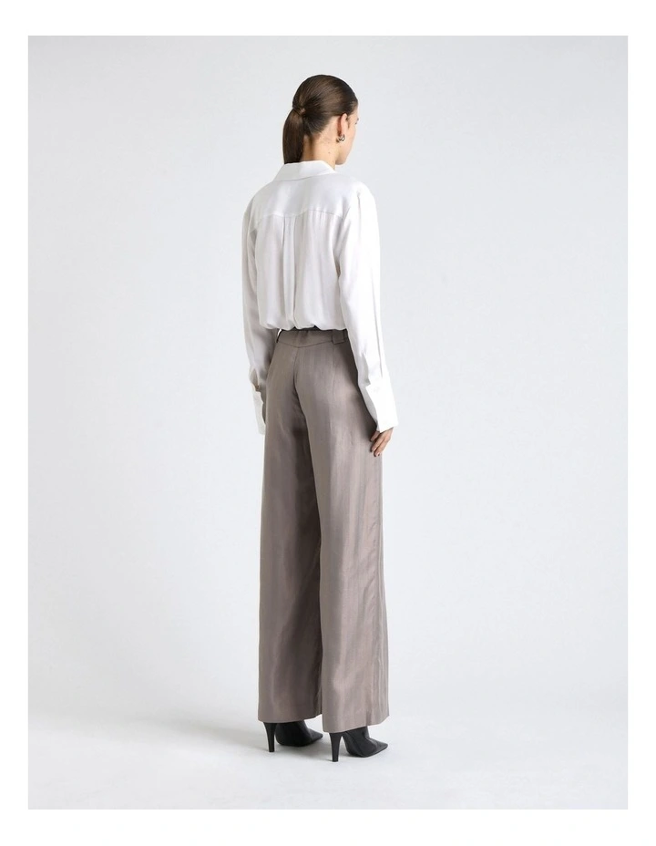 European Self Stripe Straight Leg Pant in Oyster image 2