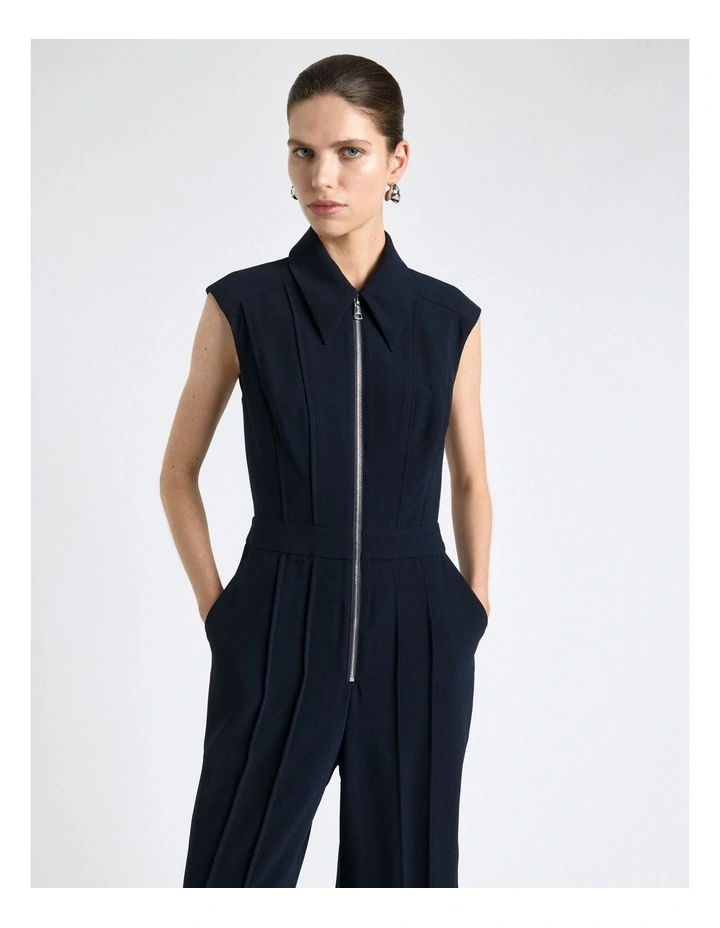 Recycled Crepe Lipped Seam Wide Leg Jumpsuit image 3