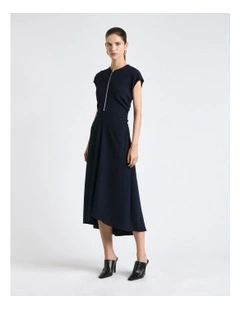 Ink Recycled Crepe Zip Front Midi Dress