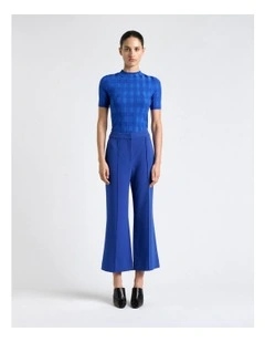 Cobalt Shiny Tonal Check Knit