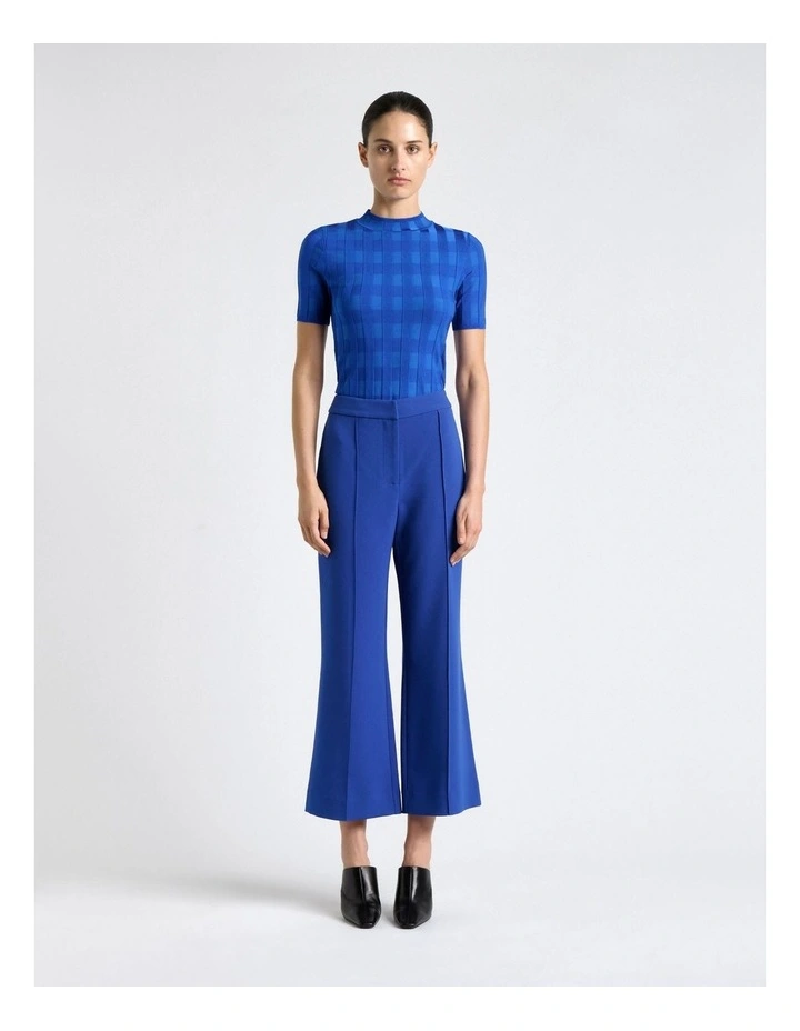Cobalt Shiny Tonal Check Knit image 1