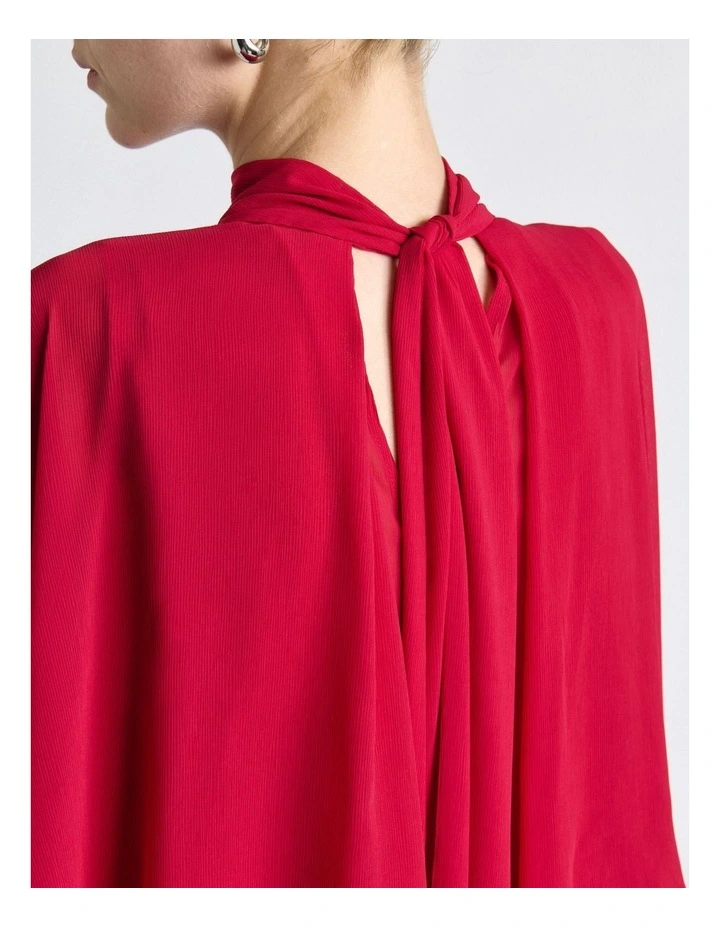 Georgette Caped Ruffle Blouse in Fuchsia image 4