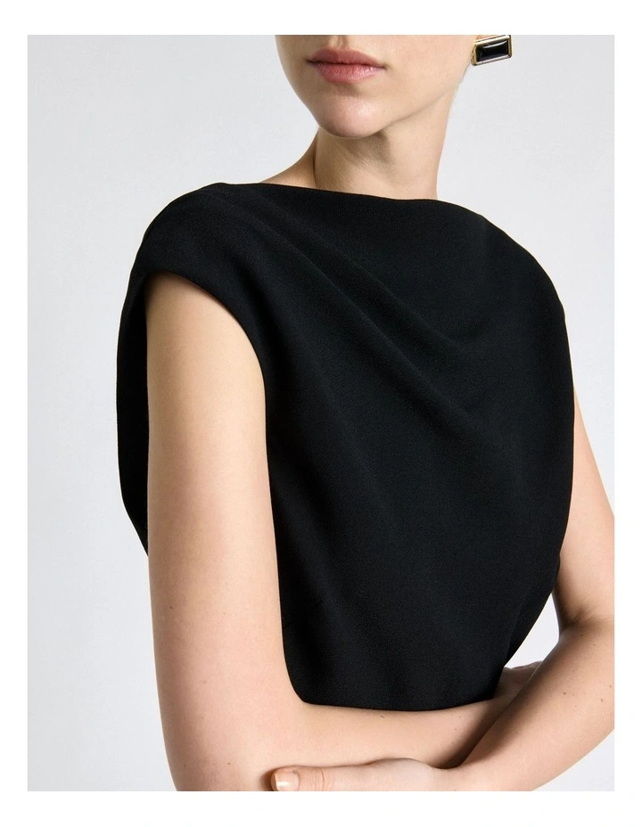 Recycled Crepe Chain Belt Jumpsuit in Black image 5