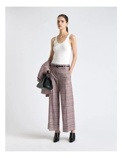 Prince of Wales Check Cropped Cuffed Pant