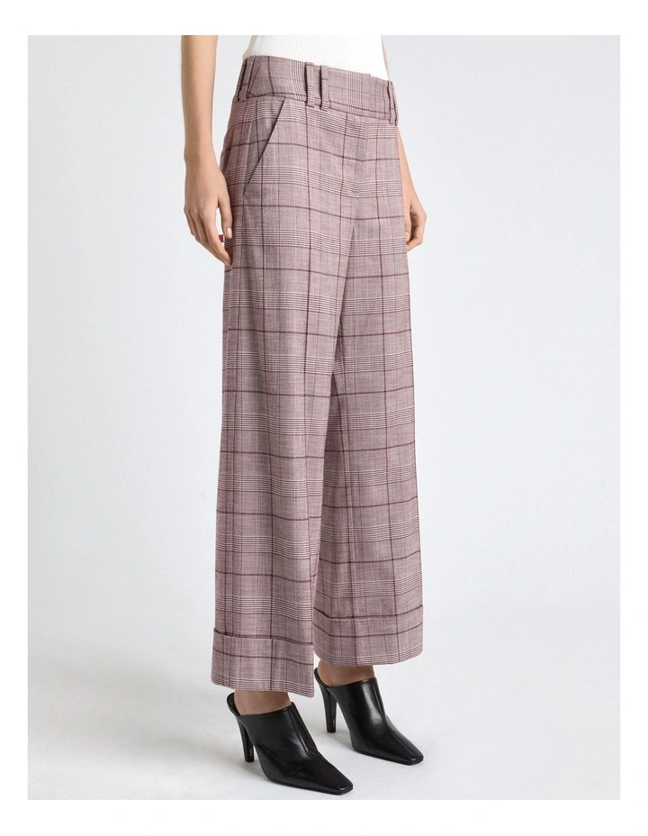 Prince of Wales Check Cropped Cuffed Pant image 3
