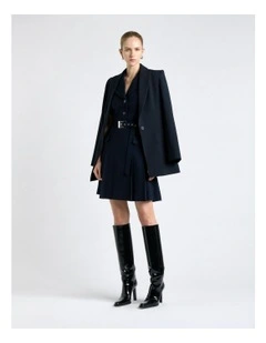 Viscose Twill Pleated Mini Dress
