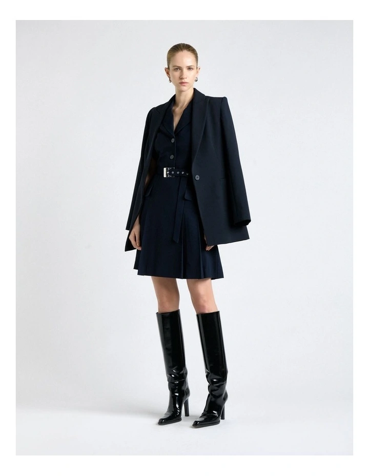 Viscose Twill Pleated Mini Dress image 1