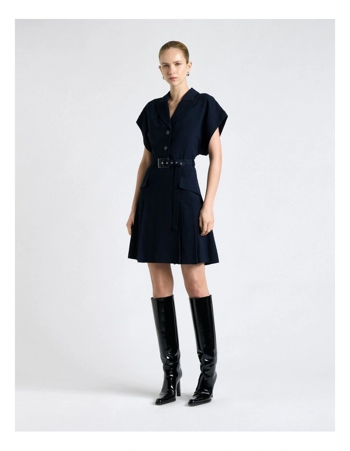 Viscose Twill Pleated Mini Dress image 3
