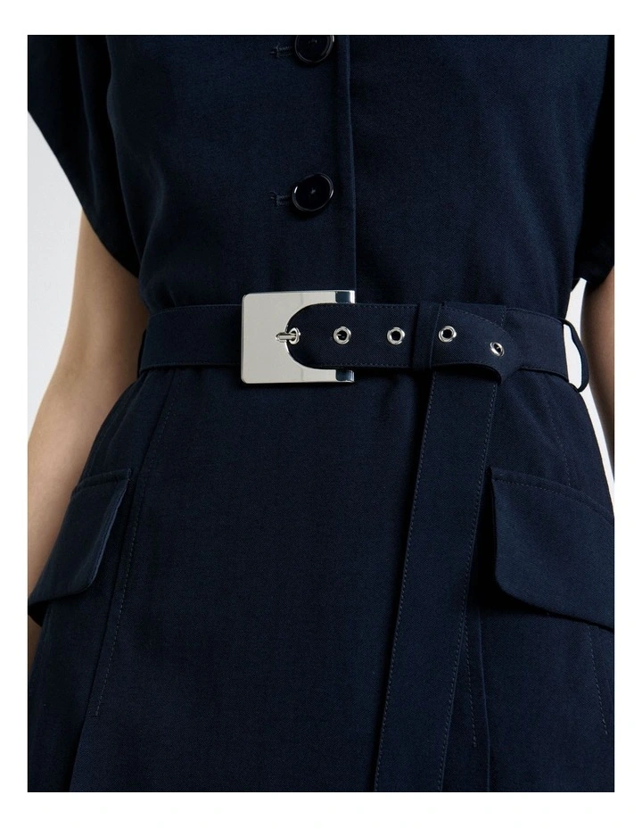 Viscose Twill Pleated Mini Dress image 5