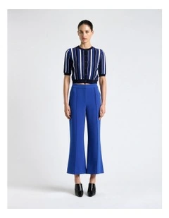 Cobalt Textured Stripe Short Sleeve Cardigan