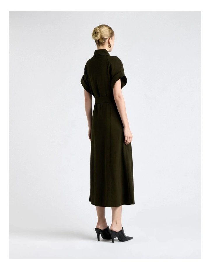 Viscose Twill Pin Tuck Midi Dress image 2