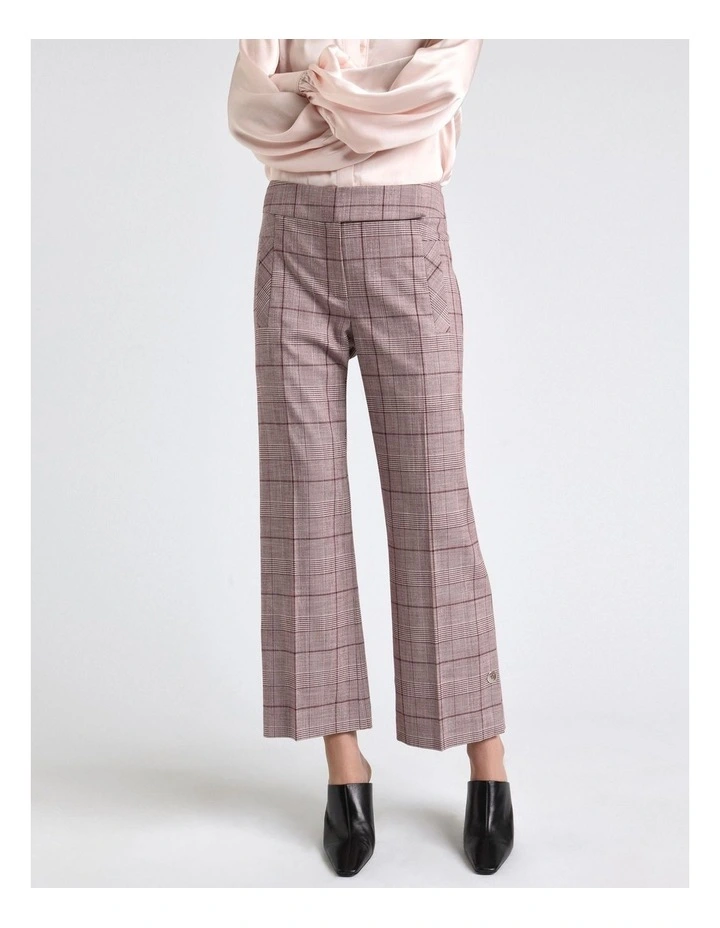 Prince of Wales Check Cropped Flared Leg Pant image 3