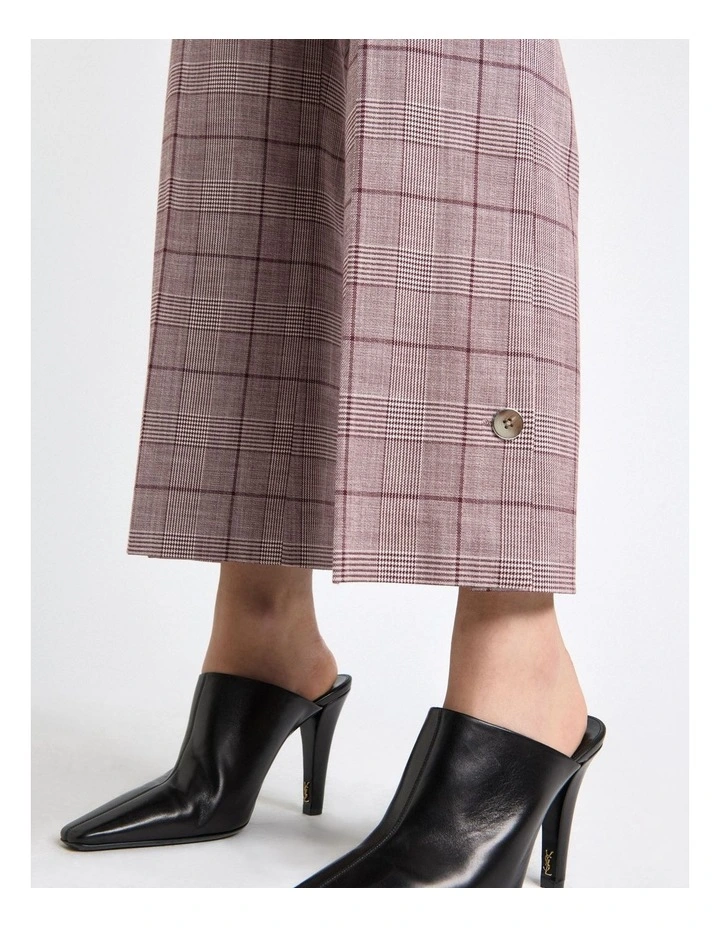 Prince of Wales Check Cropped Flared Leg Pant image 4