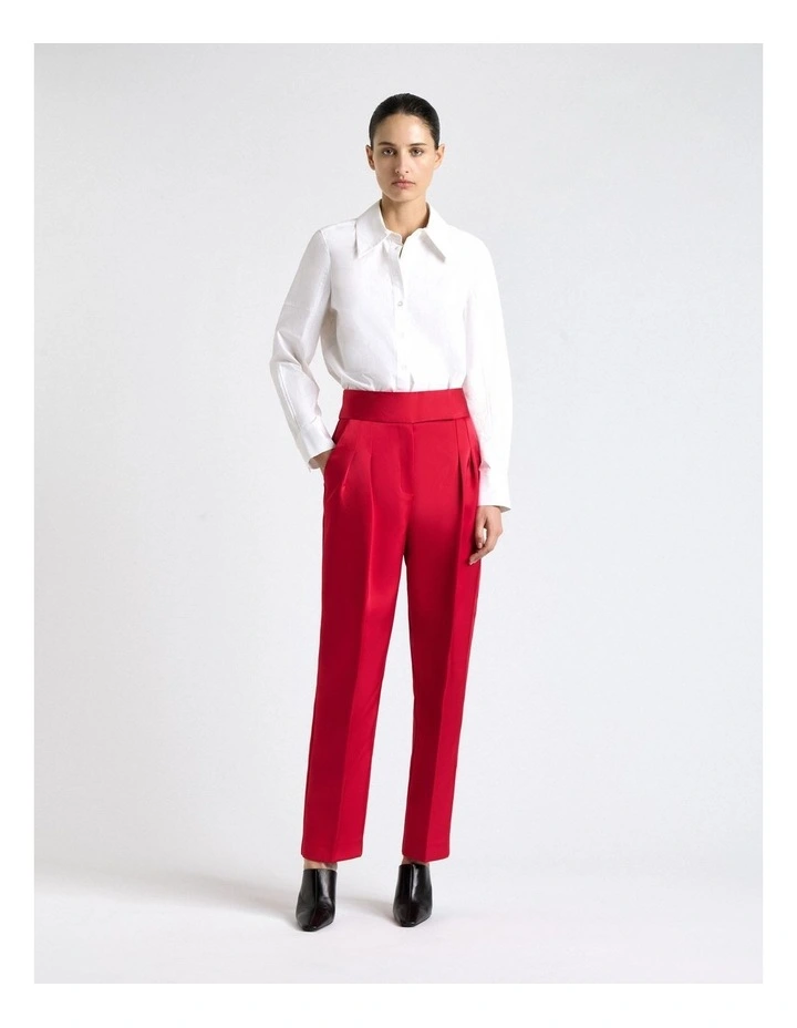 Fuchsia Bonded Satin Barrell Leg Pant image 1