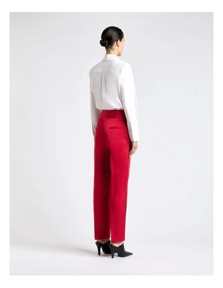 Fuchsia Bonded Satin Barrell Leg Pant image 2