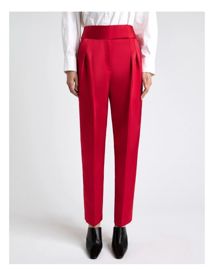 Fuchsia Bonded Satin Barrell Leg Pant image 3