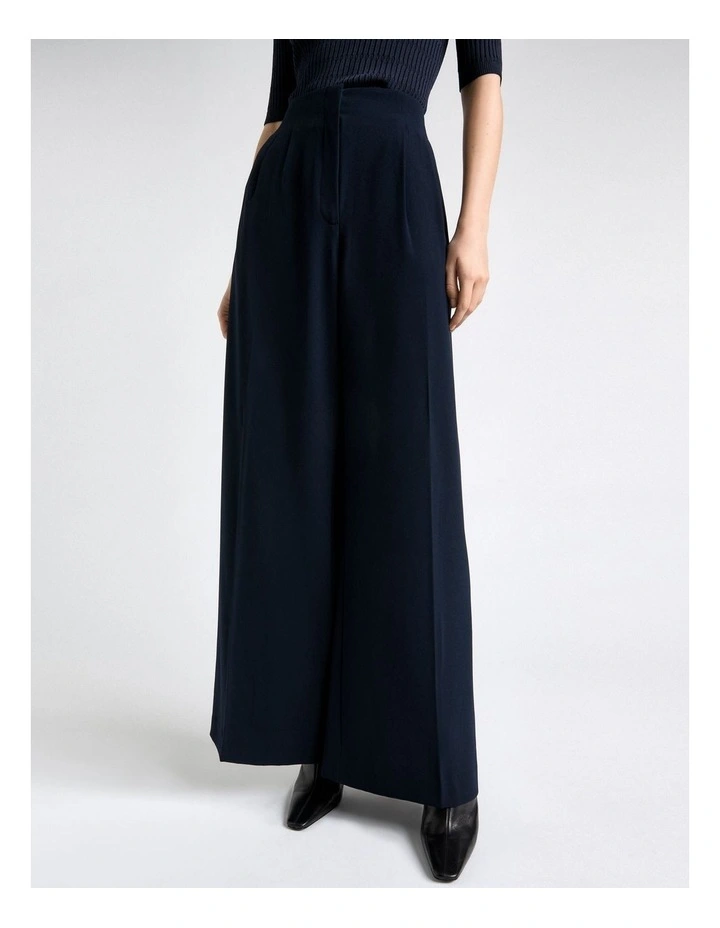 Recycled Crepe Pleat Wide Leg Pant image 3