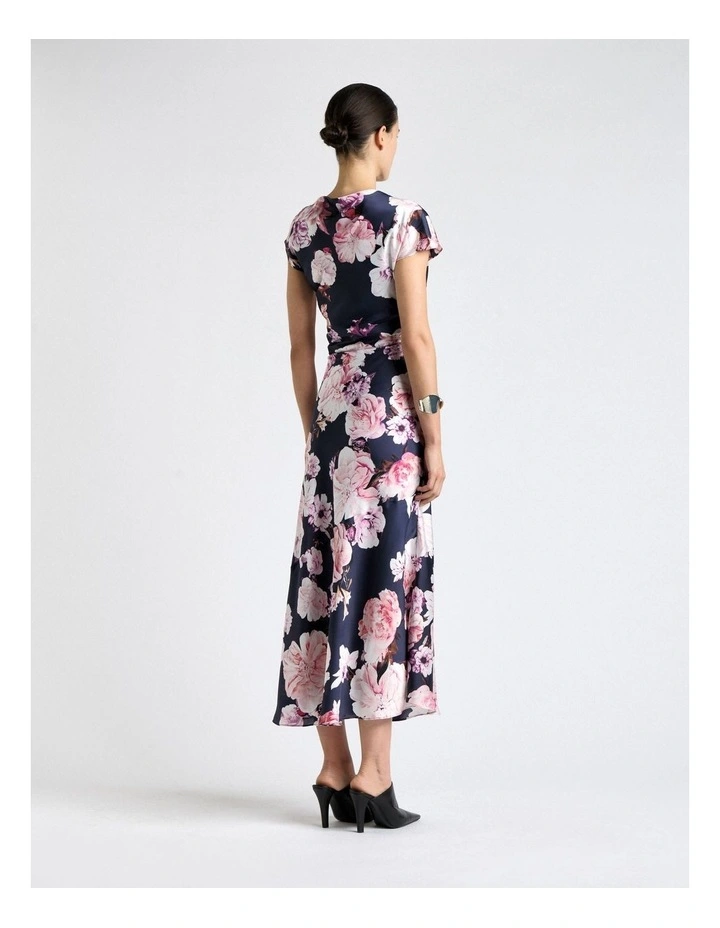 Photographic Rose Satin Midi Dress image 2