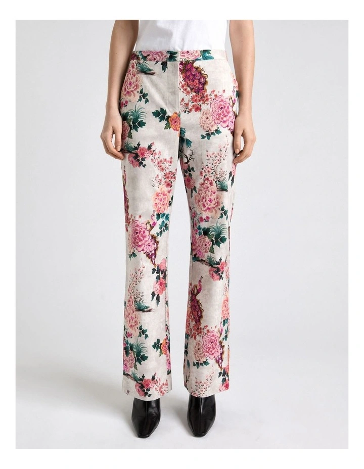 Garden Faille Straight Leg Pant in Cream image 3