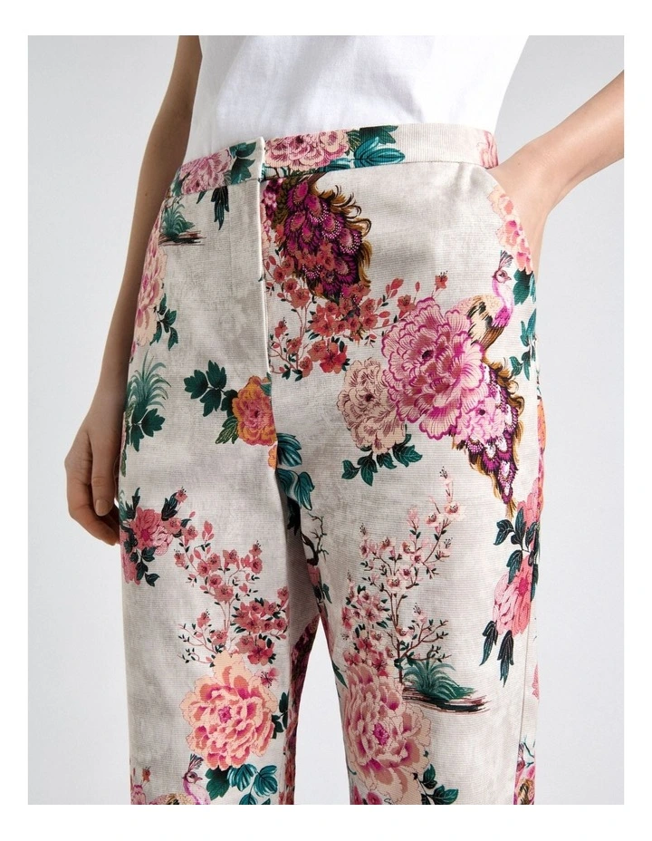 Garden Faille Straight Leg Pant in Cream image 4