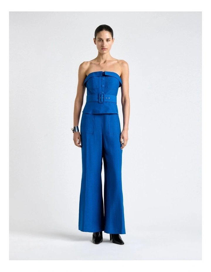 Blue Viscose Blend Utility Wide Leg Jumpsuit image 5