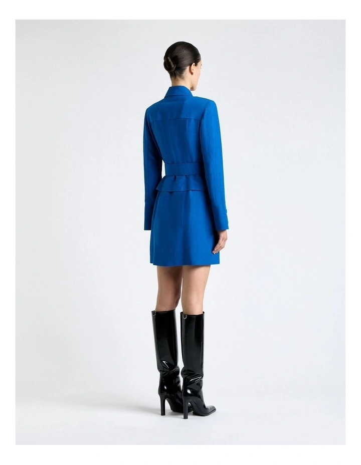 Blue Viscose Blend Utility Mini Dress image 2