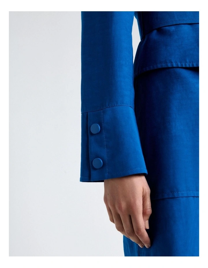 Blue Viscose Blend Utility Mini Dress image 5