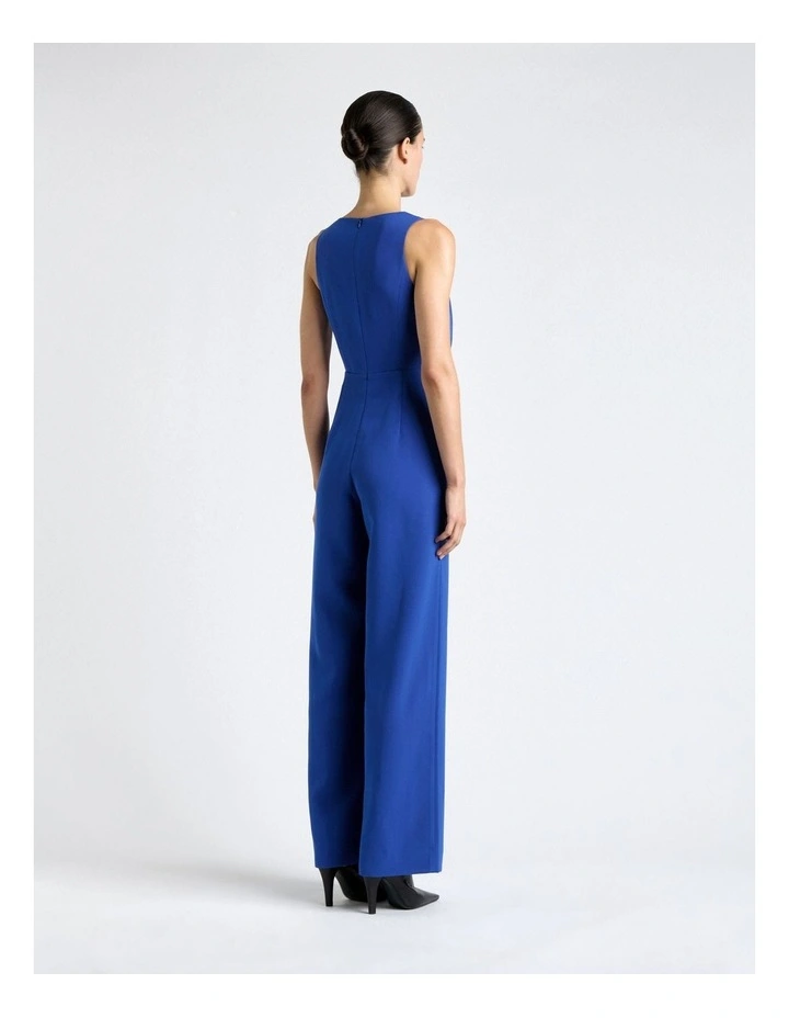 Cobalt Draped V-Neck Wide Leg Jumpsuit image 2