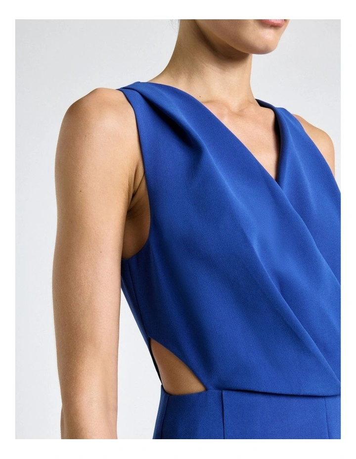 Cobalt Draped V-Neck Wide Leg Jumpsuit image 4