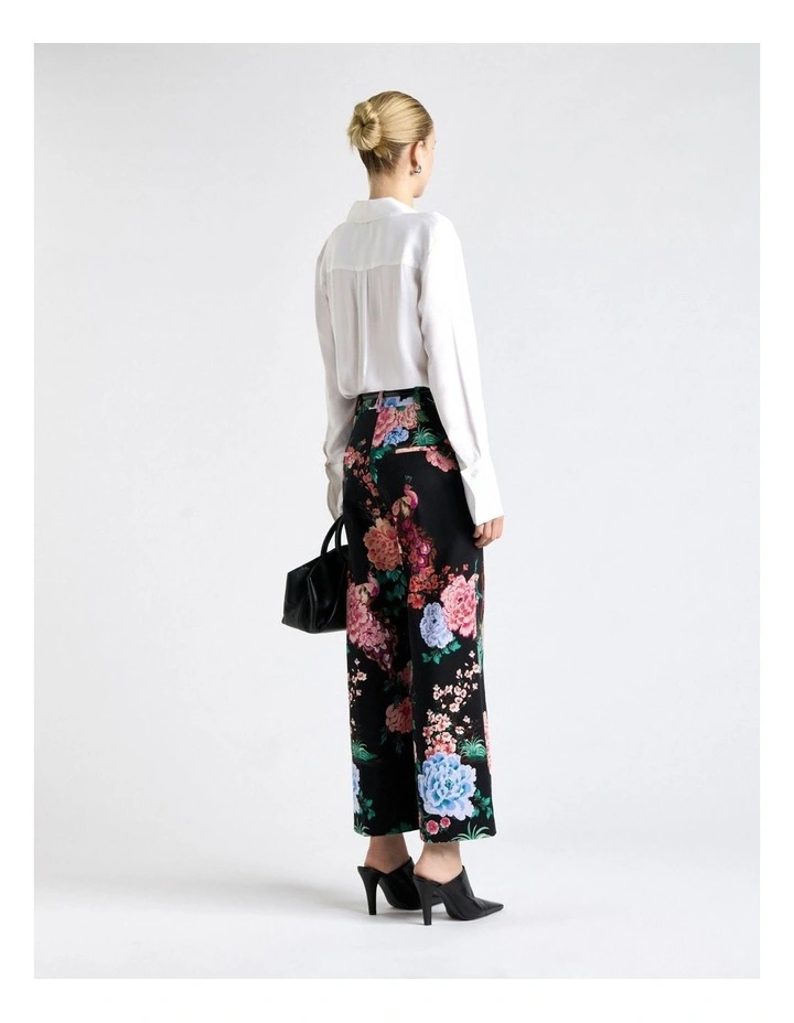 Peacock Garden Faille Wide Leg Pant in Black image 2