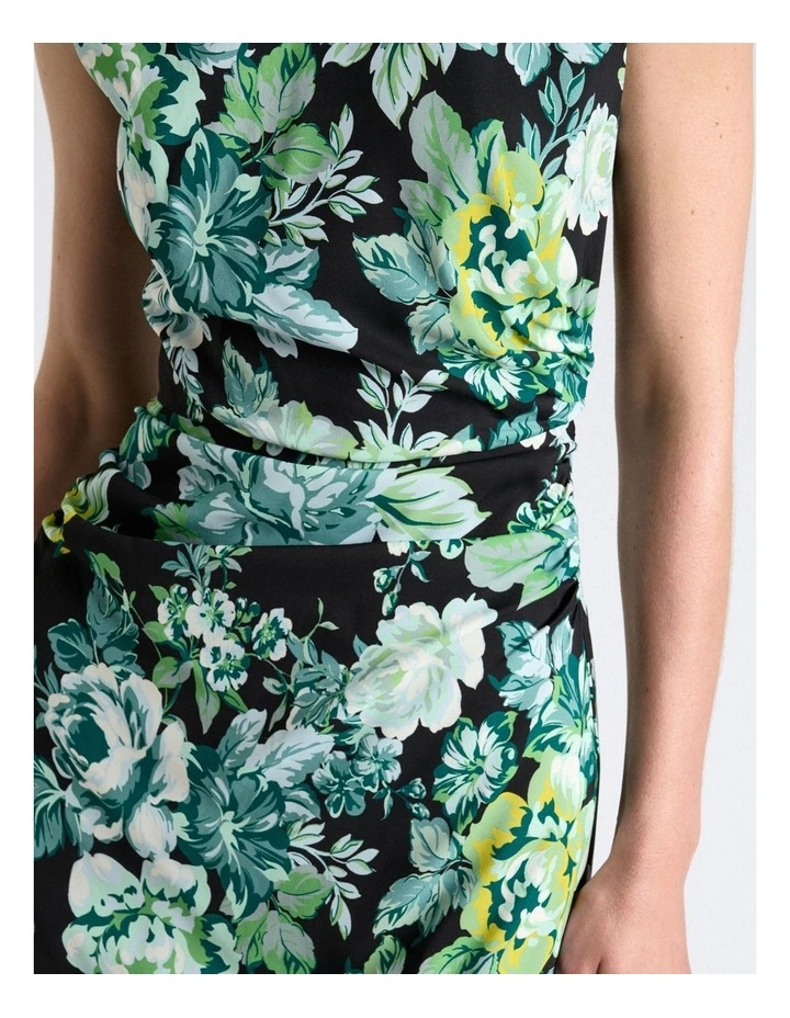 Ophelia Stretch Viscose Midi Dress in Green image 4