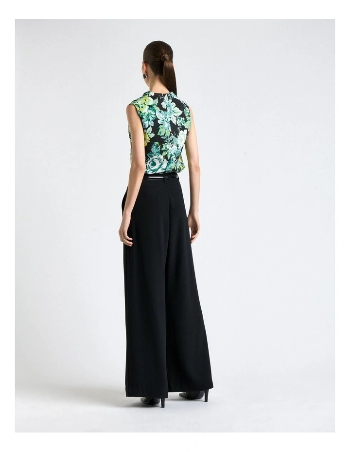 Ophelia Stretch Viscose Cowl Neck Blouse in Green image 2