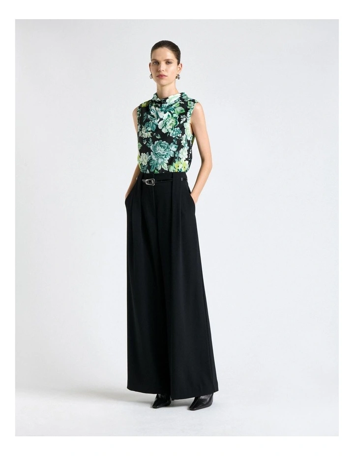Ophelia Stretch Viscose Cowl Neck Blouse in Green image 5