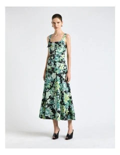 Ophelia Viscose Blend Maxi Dress in Green