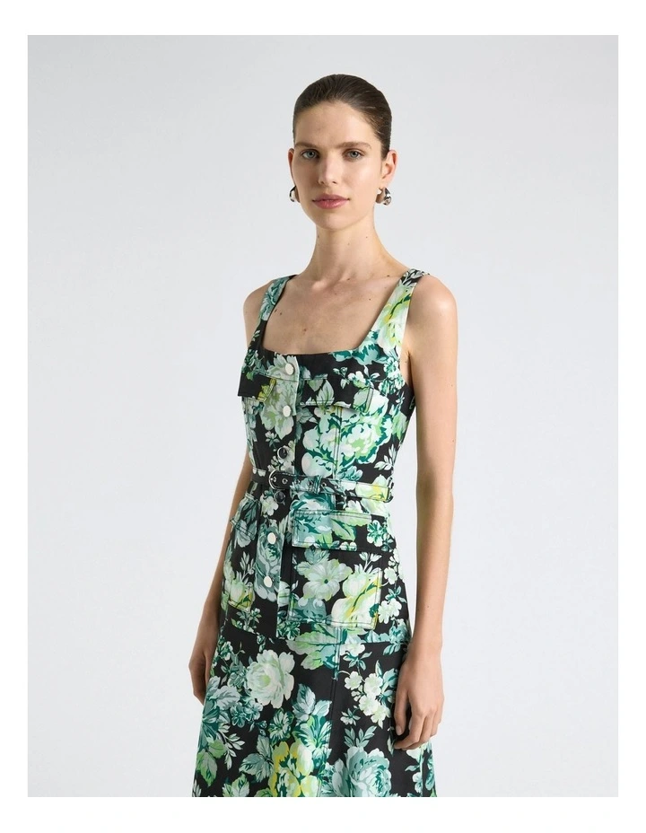 Ophelia Viscose Blend Maxi Dress in Green image 3