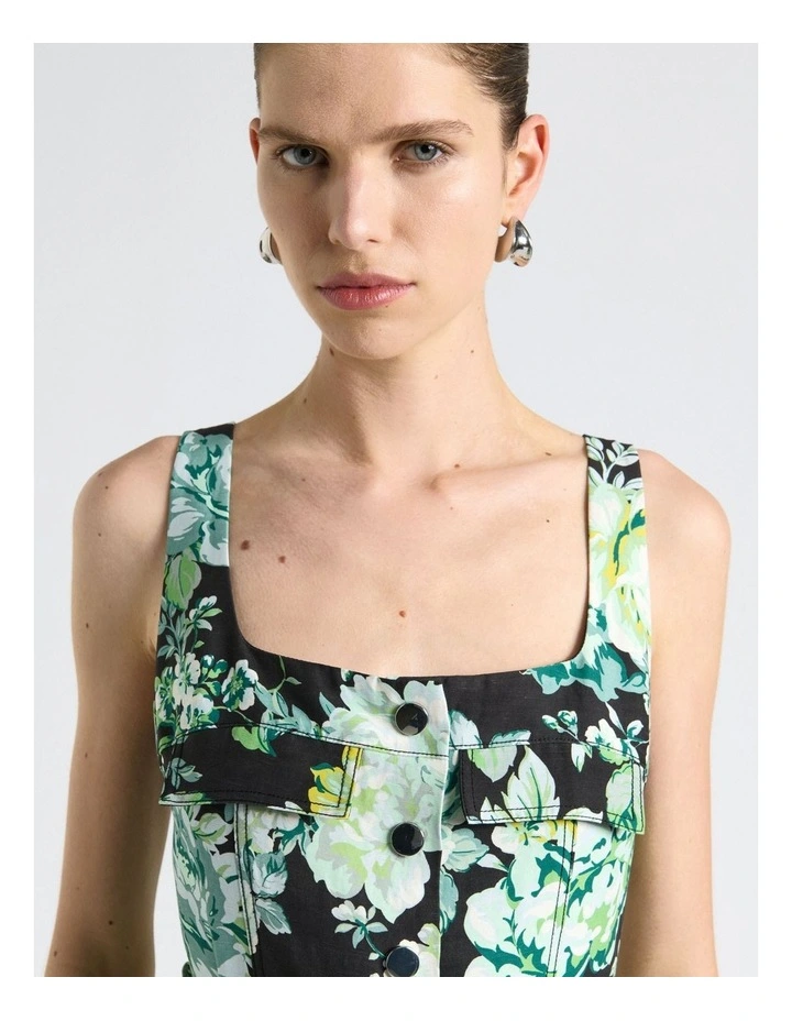 Ophelia Viscose Blend Maxi Dress in Green image 5